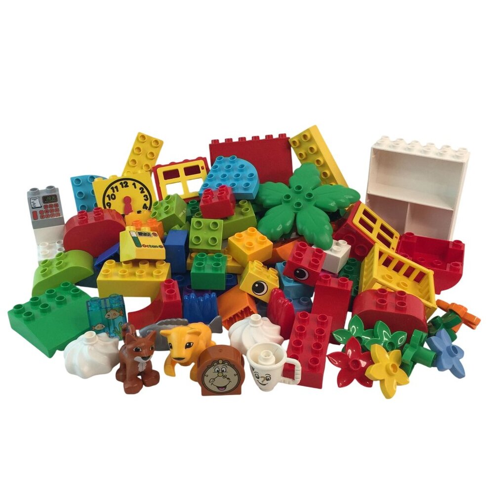 Lego‎ Duplo Assorted Mixed Lot 94 Pieces Figures Disney Animal Flower Blocks